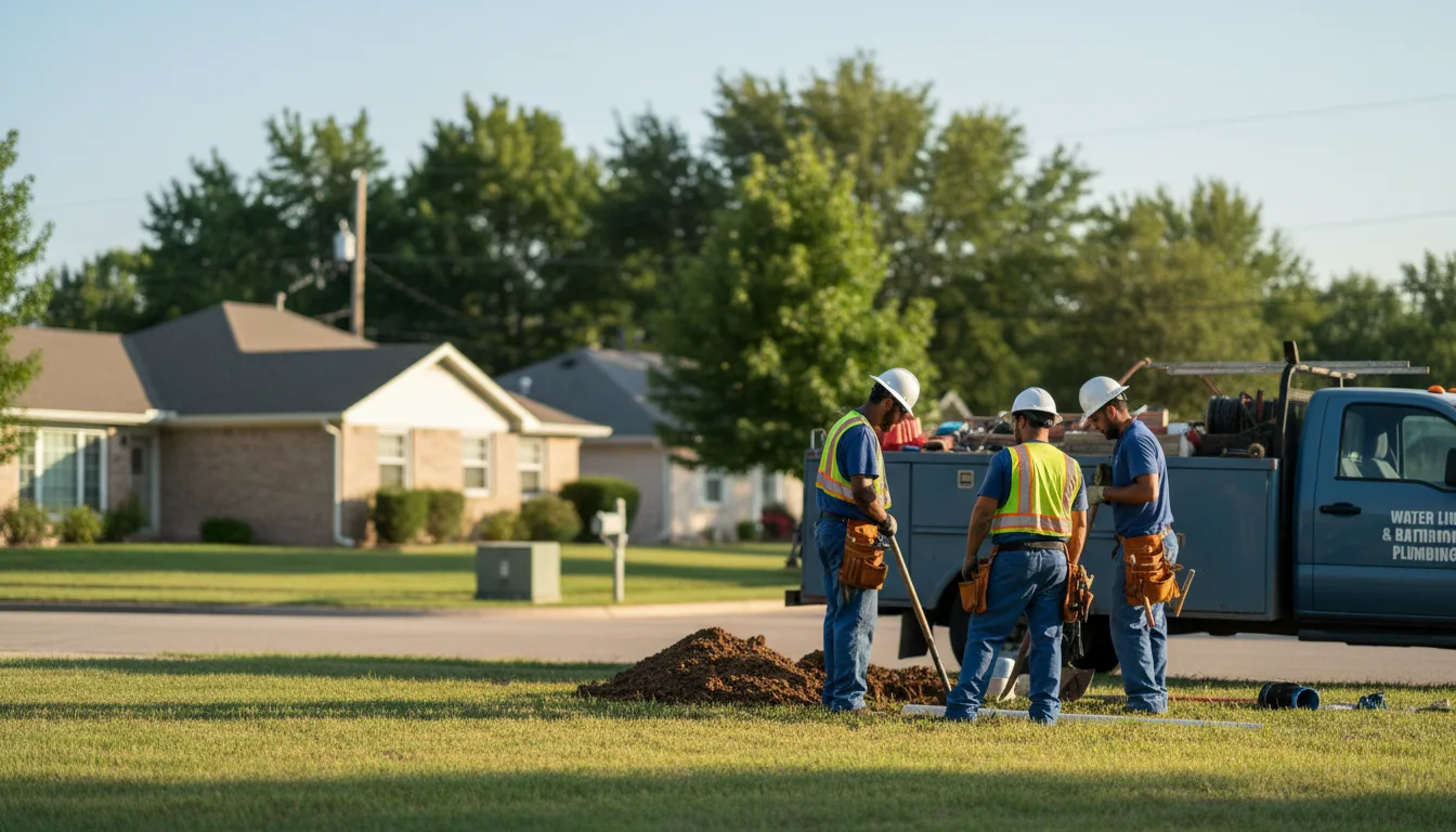 Residential water line and bathroom plumbing service in Cairo, MO
